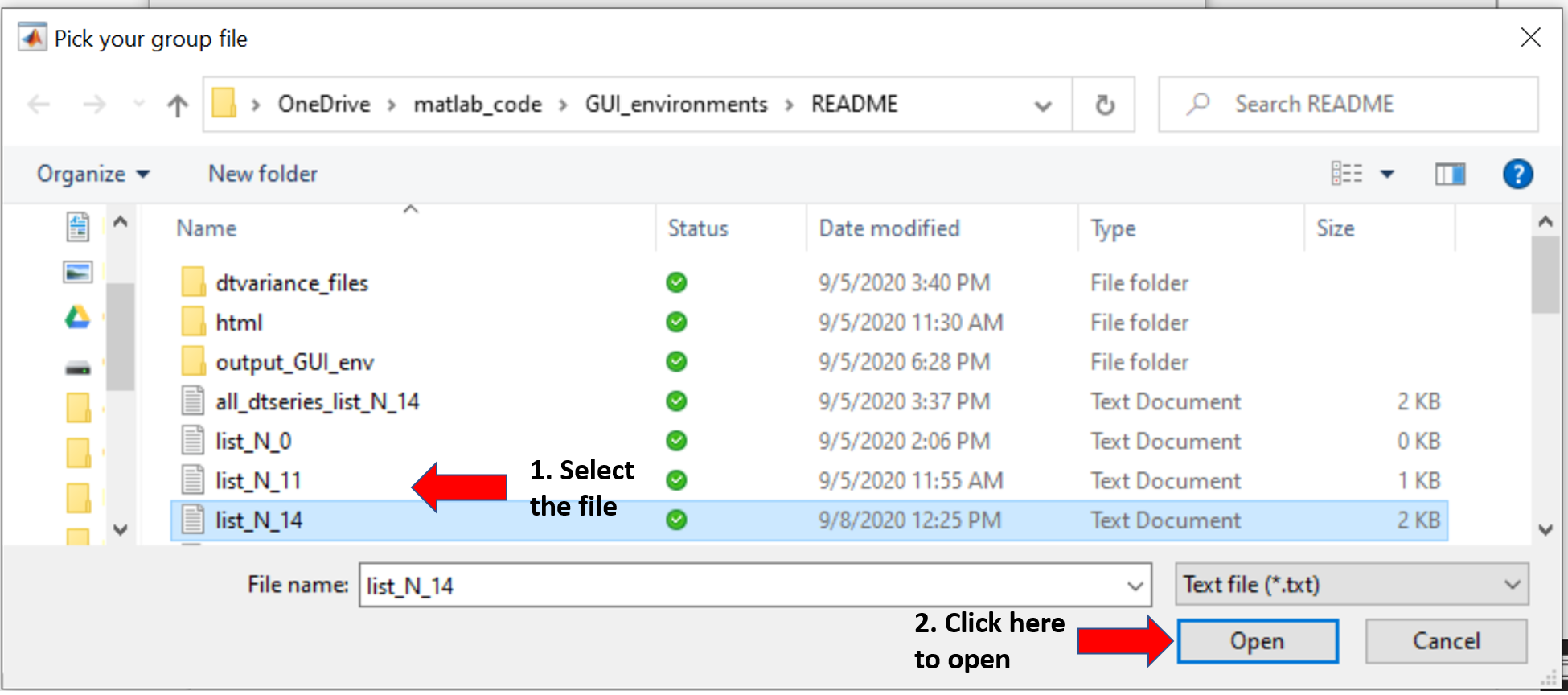 Pick your group file